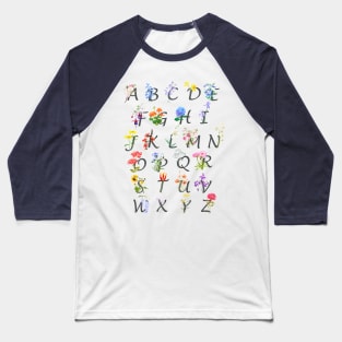 letters and flowers vertical Baseball T-Shirt